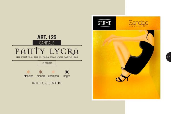 Germe Sandale 15 Denier Thickness, Catalog 2015 | Pantyhose Library